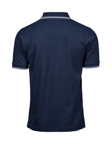 T-1407-Mens Luxury Stripe Stretch Polo